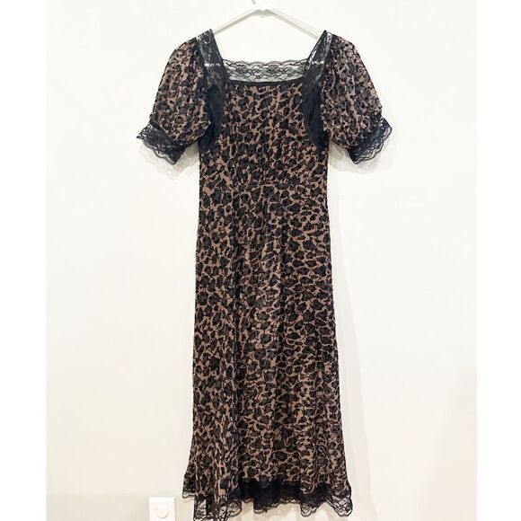 NEW Jawbreaker cheetah lace midi dress - Picture 5 of 6